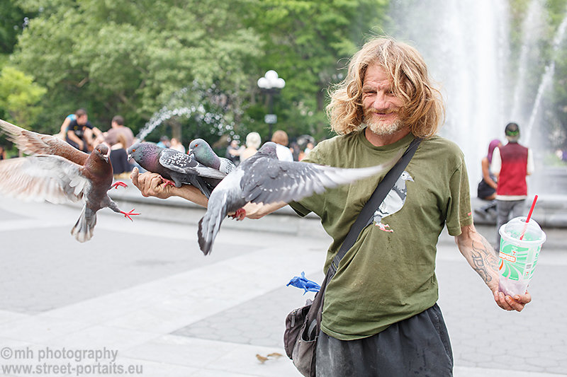 larry the pigeon guy - washington square park nyc